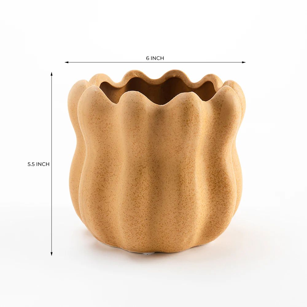 Mocha Bloom Round Pot ls 0667cadimage