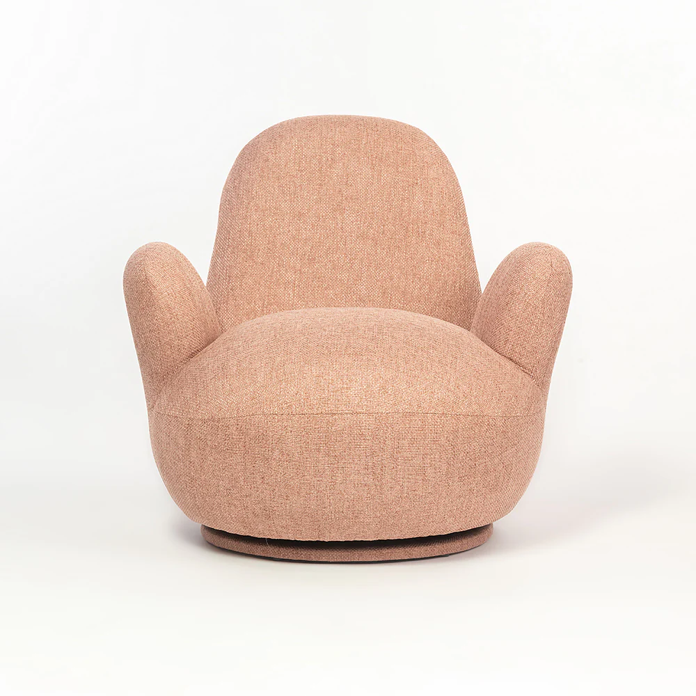 Liana Wooden Swivel Lounge chair ls 0816 rose brown 1